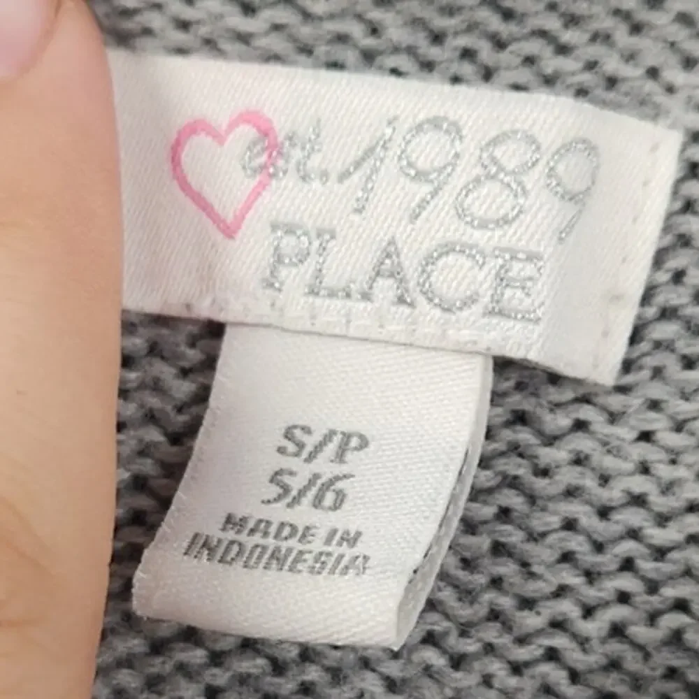 CHILDREN'S PLACE Gray Zip Up Cardigan Sweater Girls Size Small S 5 / 6